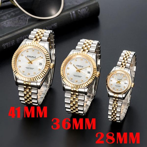 

mens automatic gold mechanical watches women dress full stainless steel sapphire waterproof luminous couples264i, Slivery;brown
