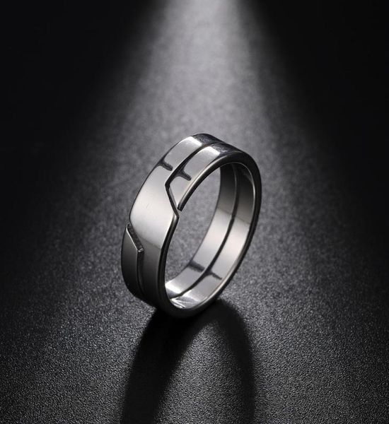 

fashion simple stainless steel couple ring for men women casual finger rings jewelry engagement anniversary gift6055691, Silver
