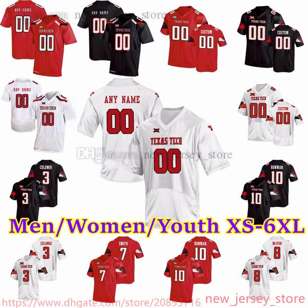 

2023 custom s-6xl ncaa texas tech ttu football jersey 0 seth collins 5 patrick mahomes ii 8 maverick mcivor 3 henry colombi 7 donovan smith, Black