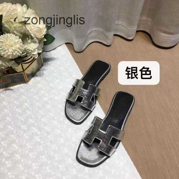 

sandal her bear 2023 summer designer oran slipper slippers women's shoes baida color matching leather flat sandals for tourism litchi p