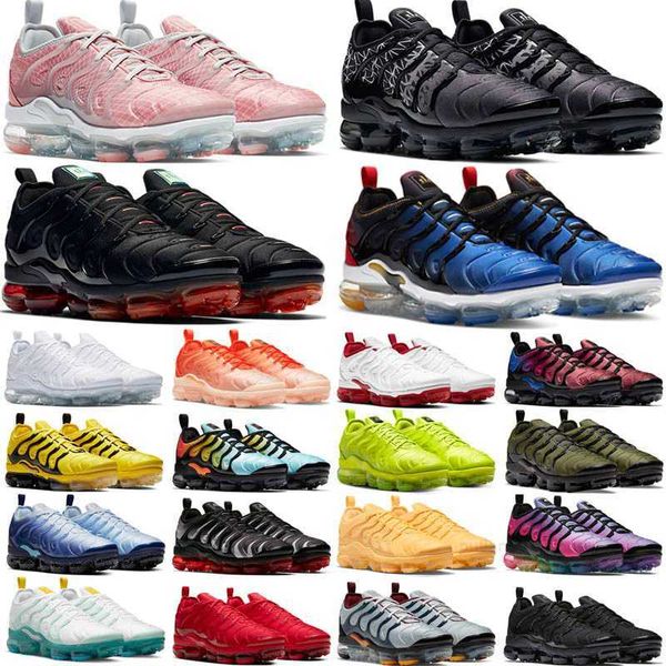 

tn plus running shoes for men women triple black white pink rise regency purple lemon lime volt mens trainers sports sneakers 36-47