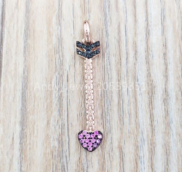 

pendant necklaces san valentien arrow pendant in rose gold vermeil with rubby and spainel authentic 925 sterling silver pendants a7882392