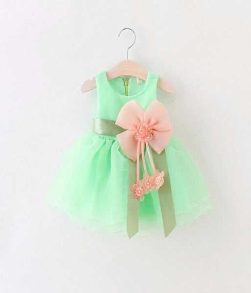

whole summer new 2016 baby girls chiffon dresses infant girl bow dress flower girls dress kids birthday paty dress baby cloth6416555, Red;yellow