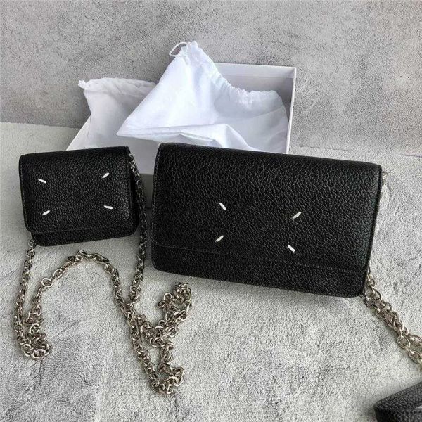 

style margiela margiela niche layer cowhide mm6 bag chain crossbody shoulder bag for women mini small square bag