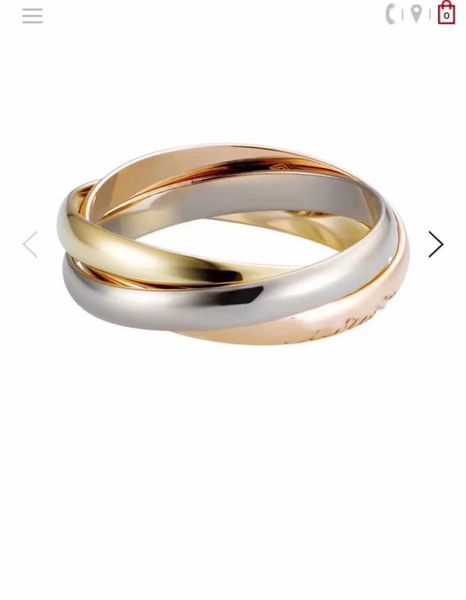 

18 k gold titanium steel threering silver gold rose gold 3 colors original designer ring9486369