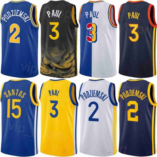 

printed man woman basketball gui santos jerseys 15 chris paul 3 brandin podziemski 2 jamychal green 1 anthony lamb 40 gary payton ii 8 andre, Black;red