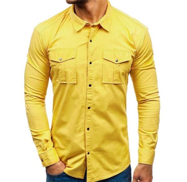 

ostrich 2020 new men039s shirt splicing summer fashion tooling multipocket longsleeved shirt blouse feb222232400, White;black