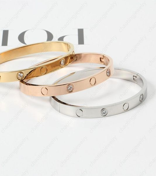 

love series snap bracelet 6mm width bangle 1619cm size 4 diamond replica luxury jewelry premium gift couple bracelet8947328, Black