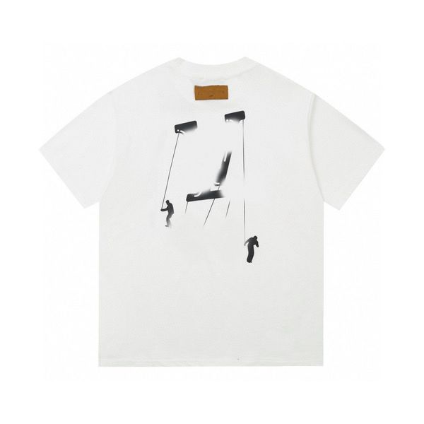 

2023 mens womens designer t-shirts printed fashion man t-shirt cotton casual tees short sleeve luxury hip hop streetwear tshirts 009, White;black