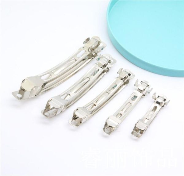 

200pcs french style clips barrettes for hair bows hairbow 40mm 1 12 inch diy jewelry findings3985520, Blue;slivery