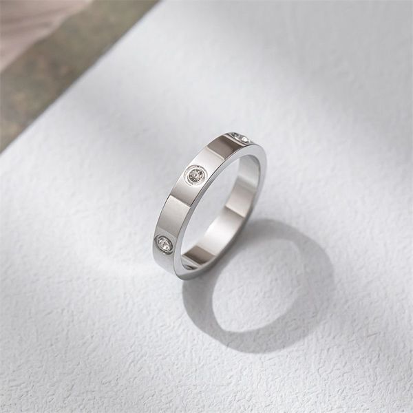 

wedding rings for women luxury ring gold ring open carti womens rings couple diamond screw stainless jewelry women diamond titanium steel l3, Silver