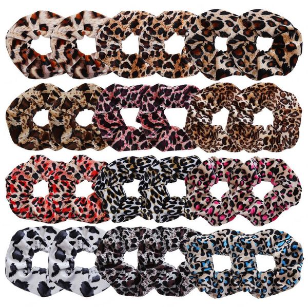 

floral printed leopard creative fashion lady hair band scrunchie elastic hair ties rope hair accessories9872738, Slivery;white