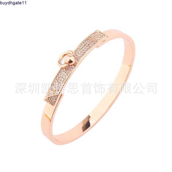 

2023 new fashion accessories personality willow nail small round bracelet girls elegant diamond closure simple jewelry, Silver