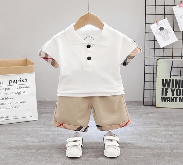 

2pcs boys summer clothes sets children fashion shirts shorts outfits for baby boy toddler tracksuits for 05 years2209036, White