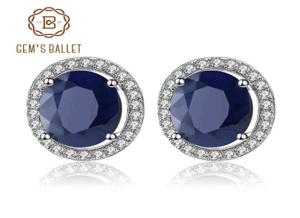 

gem039s ballet 7x9mm natural blue sapphire 925 sterling silver gemstone stud earrings vintage fine jewelry women gift fashion 26302213, Golden;silver