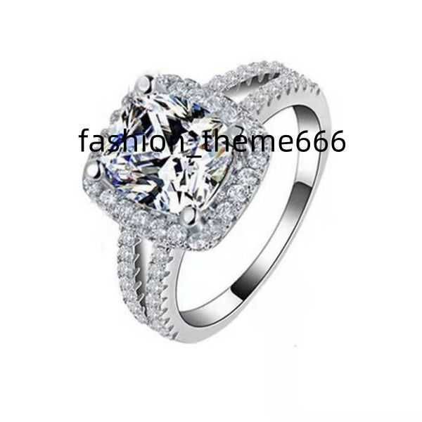 

rings emerald cut 2ct wedding diamond cz ring 925 sterling silver promise engagement wedding band rings for women gemstones party jewelry gi, Slivery;golden