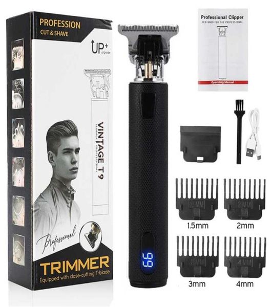 

usb hair trimmer electric clipper cordless shaver trimmer for men barber cutting machine toutliner gold black t9 2201069296906