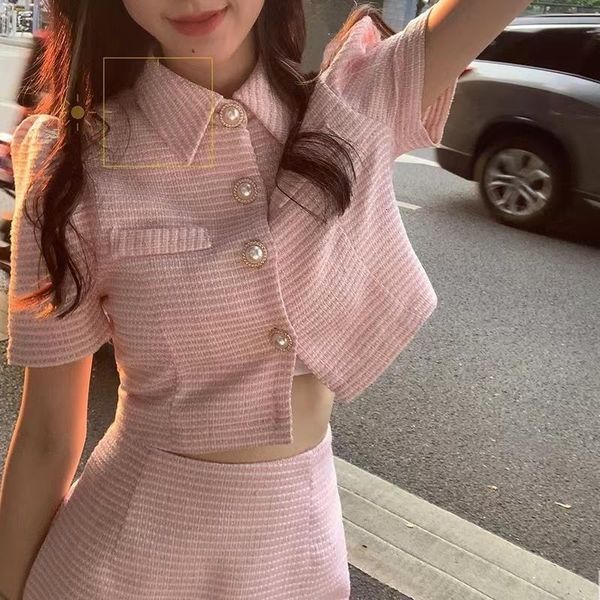 

two piece dress summer blazer suit women s skirt sets fashion women short sleeve jacket mini skirts 2023 clothing 2 outfits 230715, White