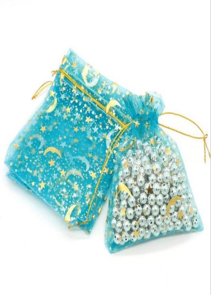 

oganza gift bags gold moon star pattern gift drawstring pouches jewelry pouch bags 7x9cm9964130, Pink;blue