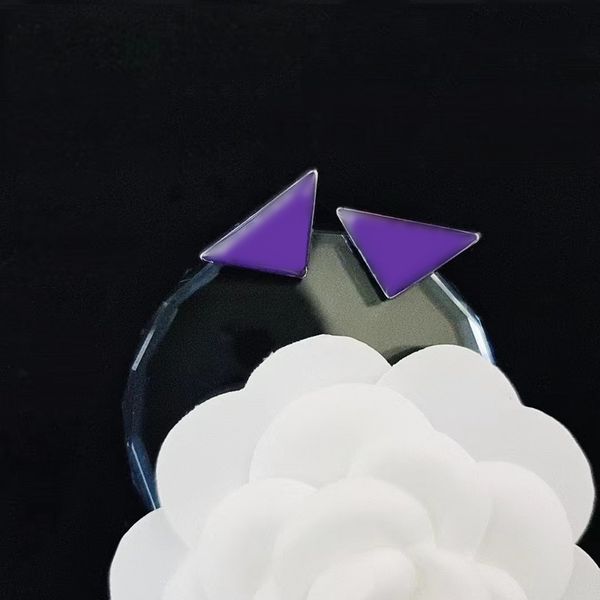 

new luxury triangle stud earrings designer for women hoop earrings stud retro letter earrings pendant jewelry valentine day gift wholesale, Golden;silver