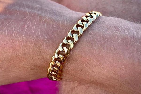 

link chain trendy cuban men bracelet classic stainless steel 6789mm width for women jewelry gift7128787, Black
