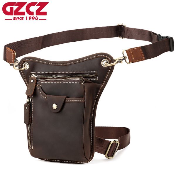 

waist bags crazy horse leather men waist bags business large-capacity belt pack vintage travel shoulder bag sling pack leg bag for men 23071