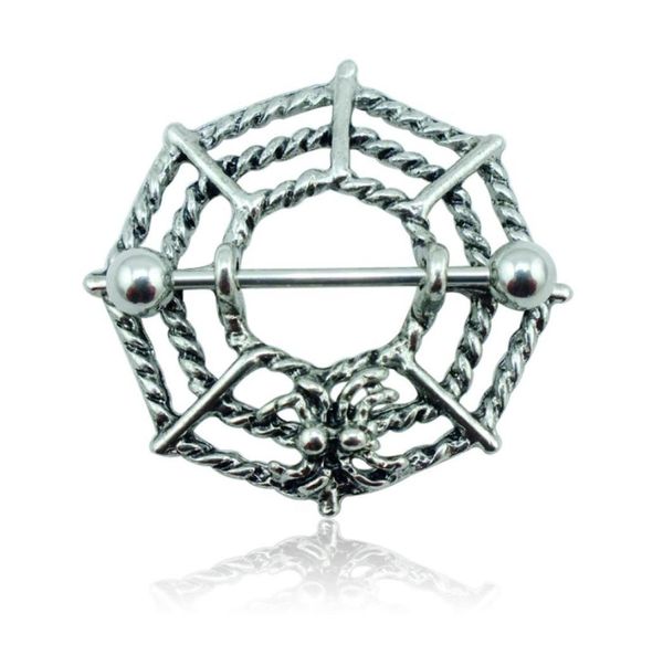 

fashion arrival nipple rings 316l stainless steel barbell retro web hypoallergenic body piercing jewelry 1996340, Silver