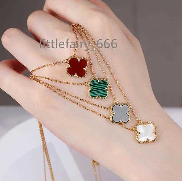 

fashion designer pendant necklaces for women elegant 4/four leaf clover locket necklace highly quality choker chains jewelry 18k plated gold, Silver