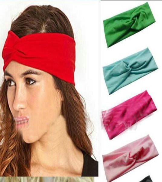 

12pcslot candy color cross absorb sweat women boho hair head wraps accessories fashion no slip wide sports yoga hairband headband2790258, Silver