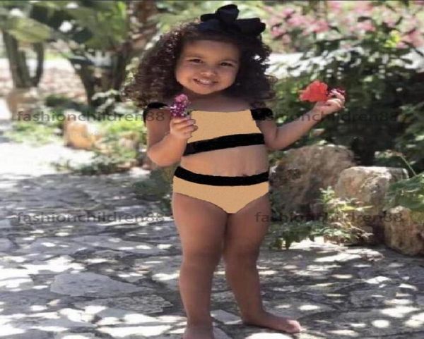 

kids swimsuits onepieces plaid bikini set baby girls summer beach bathing suits children039s swimwear designers c3434216, Black