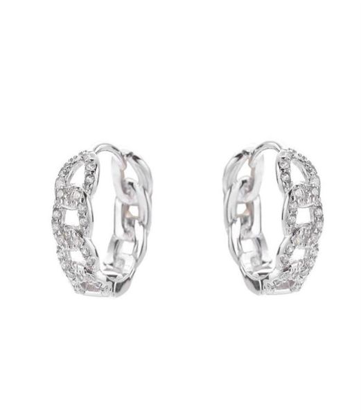 

women mens cz diamond stud earrings not rust 925 sterling silver gold plated hoop earring with box summer party jewel6351376, Golden;silver