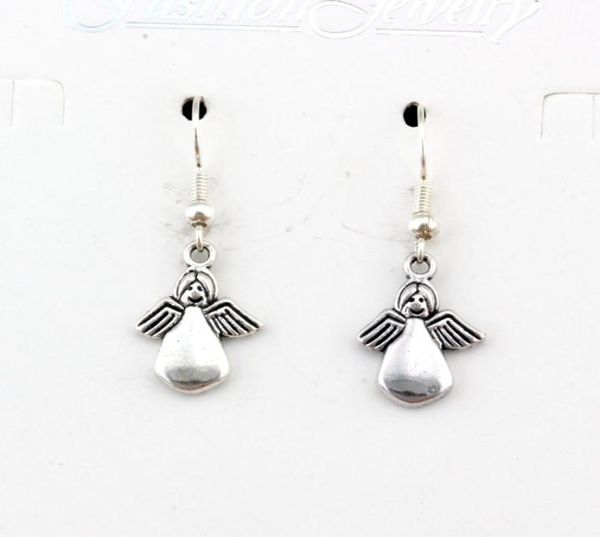 

24pair angel charm earrings silver fish ear hook chandelier jewelry 122x 34mm a488e9713495