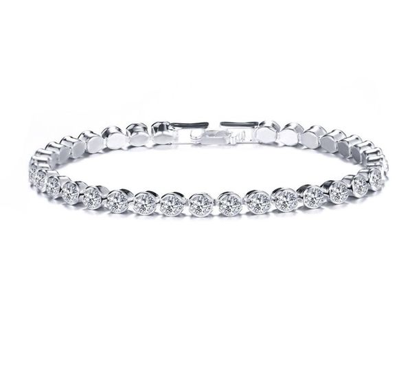 

new vintage silver gold alloy full rhinestone bracelet for women fashion one row cz zircon tennis bracelets wedding party gifts hz1548240, Golden;silver