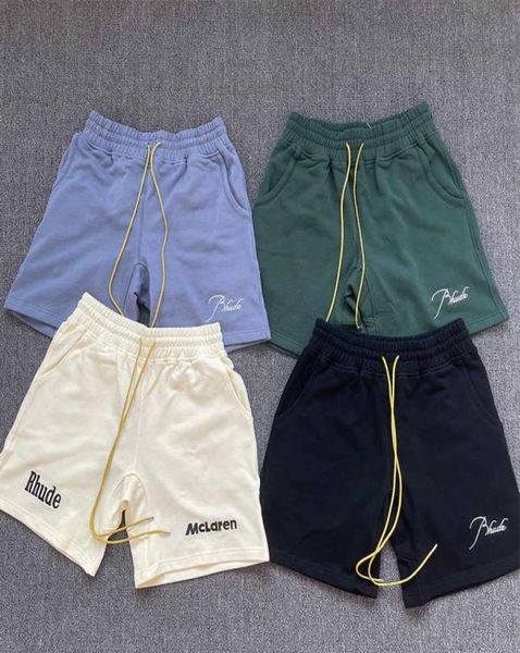 

2022 new fashion brand men039s and women039s shorts version mclaren summer high street drawstring fog capris loose ame1441050, White;black