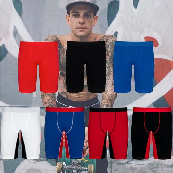 

men underwears mens sports boxer crotch four angle underpants breathable shorts simple underwear solid color fashion brand quick dry anti-we, Black;white