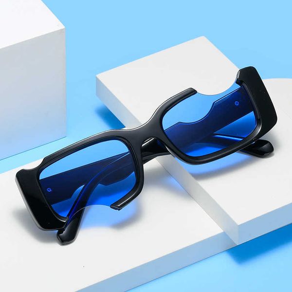 

designer off w sunglasses fashion luxury brand for men and women street 2023 new cut square personality small frame, White;black