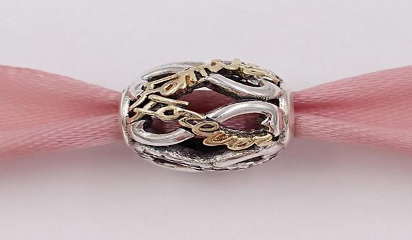 

andy jewel 925 silver beads jewelry 14k gold openwork infinity charm fits european style bracelets & necklace 791525cz 4533337, Black