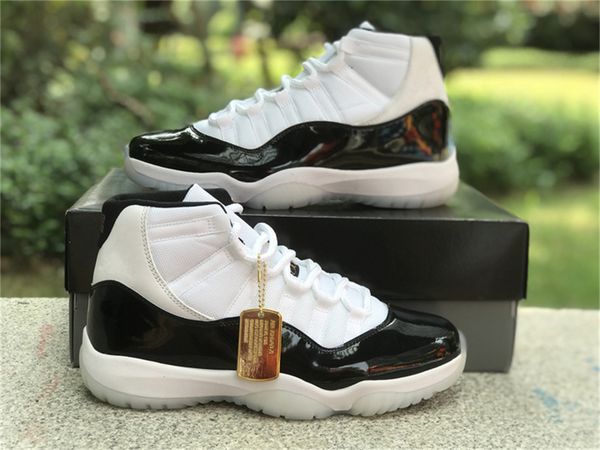

2023 release air 11 gratitude authentic 11s dmp shoes ct8012-170 white/black-metallic gold sports sneakers with original box