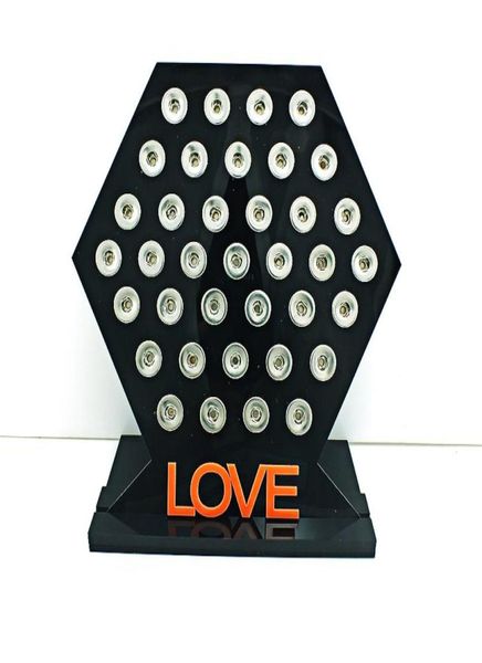 

new arrival 18mm snap button display stands fashion black acrylic interchangeable snap jewelry quadrilateral display board3247923