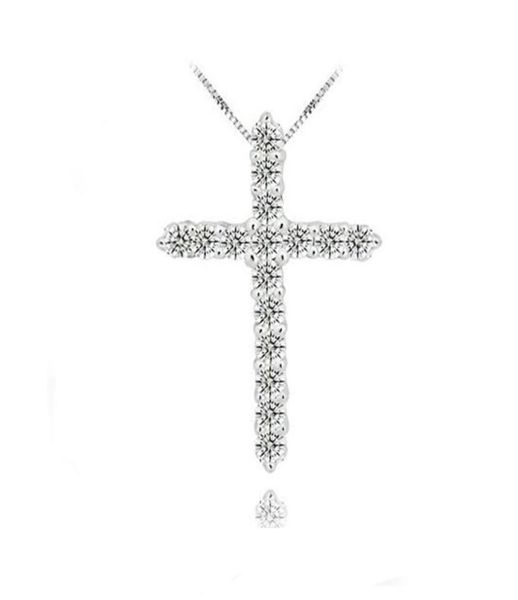 

925 silver cross pendant necklace925 sterling silver with luxury austria crystal3 layer platinum plated pendant necklaces5377416