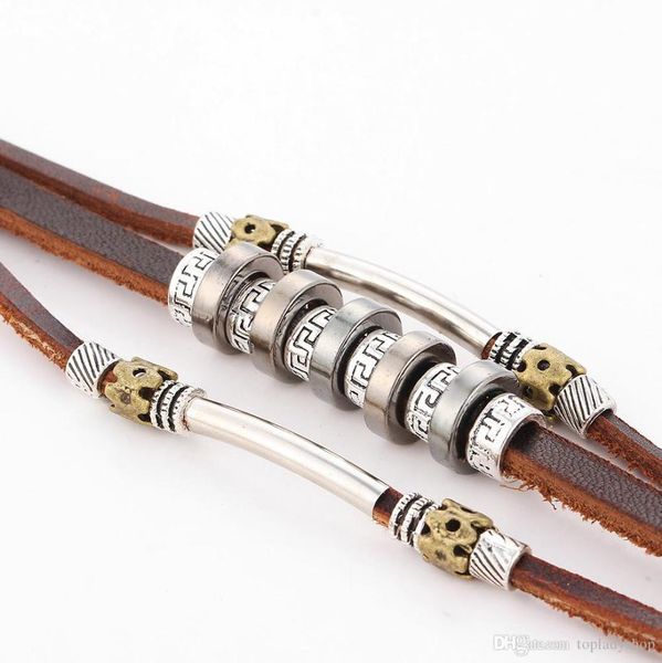 

fashion personality punk wind back to the word pattern leather bracelet men039s pu leather hand jewelry whole3293560, Golden;silver