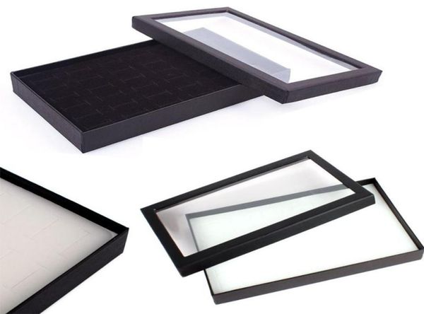 

ring boxtray display jewelry studs trays display holder jewelry showcase case jewelry 36pcs rings holder jd14119166, Black;white