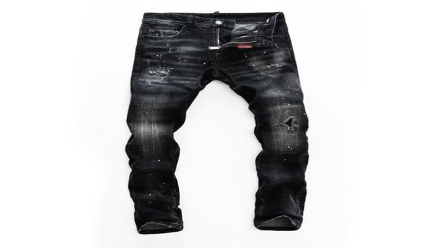 

mens designer jeans star high elastics distressed ripped slim fit motorcycle biker denim for men s fashion black pants7004891634, Blue