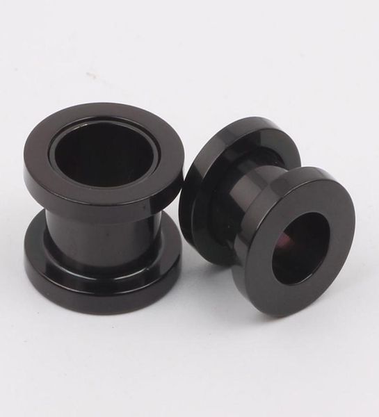

50pcslot mix 8 size black stainless steel body piercing jewelry screw ear plug tunnels8896173, Silver