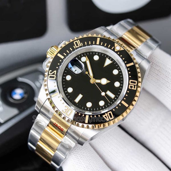 

mens diving watch deep bezel seadweller ceramic watches sapphire cystal stainless steel dblue james cameron automatic mechanical watches 43m, Slivery;golden
