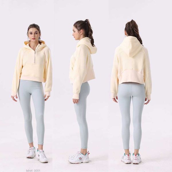 

lu align scuba yoga lady fitness hoody coat loose full zip running hooded long sleeve pullover woman gym sweatshirts clothes outdoor tu5j, Black;brown