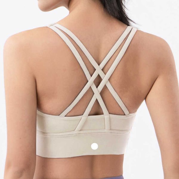 

lulus yoga vest designer women soft gym yoga vest athletic fitness women sports bra solid color cross tights tank with chest pad, White