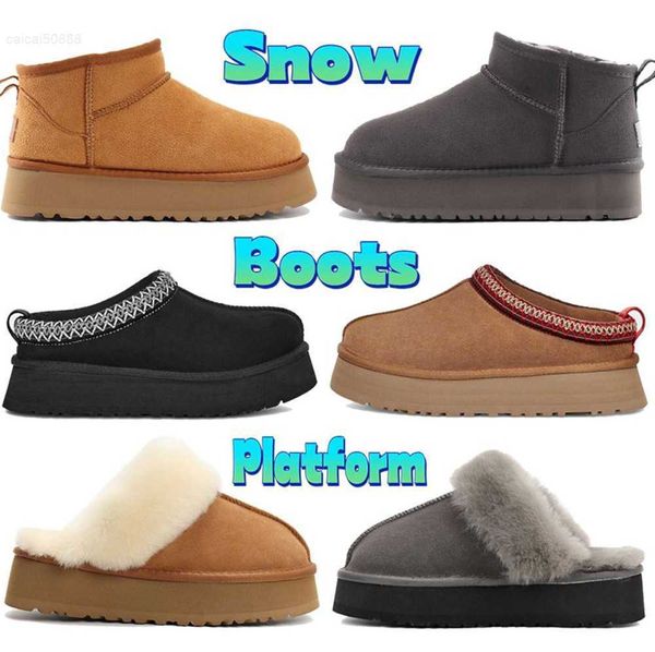 

boots fur snow boots australia classic ultra mini tazz suede shearling platform boot women chestnut comfort winter slides designer uggitys a, Black