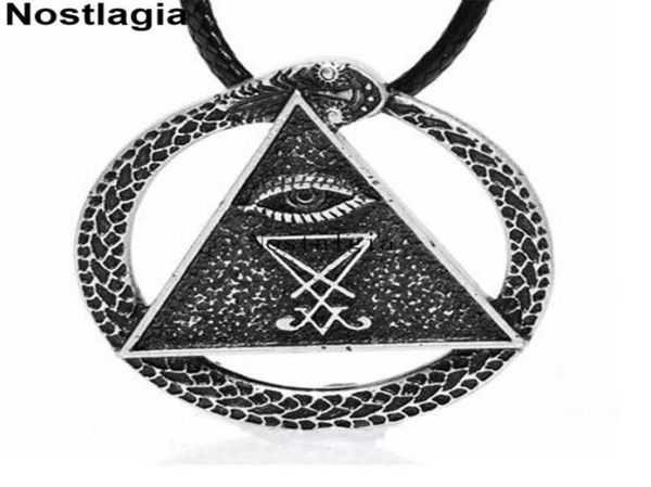 

nostalgia sigil of lucifer geometric necklace all seeing eye pendant pagan wicca amulet church of satan jewerly woman2085251, Silver