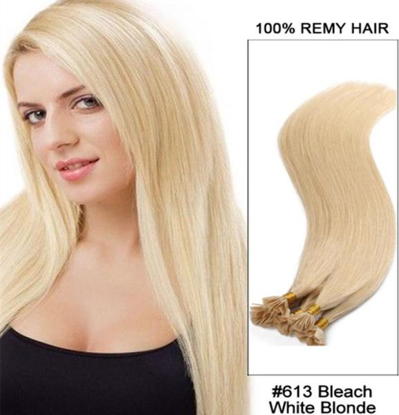 

1gr strand 300st lot italian keratin flat tip in hair extension 16 18 20 22 24inch russion human hair extensions express7633095, Black